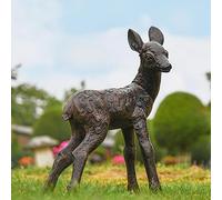 Black Country Metal Works Recycled Cast Aluminium Brushed Gold Standing Fawn Sculpture