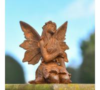 Black Country Metal Works Rustic Cast Iron Sitting Fairy Garden Sculpture