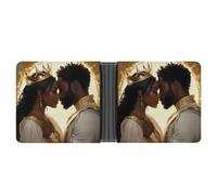Black Couple King and Queen Afro Woman Man Lovers Mens Wallet Printed Card Holder Bifold Wallets Purse Coin Pocket