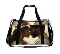 Black Couple King and Queen Afro Woman Man Lovers Travel Duffle Bag Print Luggage Overnight Weekend Bags Shoulder Handbag for Women Men