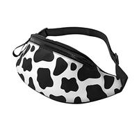 Black Cow Pattern Crossbody Bag Runner Small Hip Pouch Bum Bag Running Waistpack Bumbag Beltbag Sport Slim Fashionable for Jogging Hiking Woman