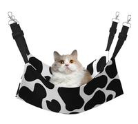 Black Cow Spots Animal Print,Cat Hanging Hammock Soft Double Sided Hanging Bed for Small Dogs Pet,M