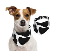 Black Cow Spots Animal Print,Dog Bandanas Cotton Pet Scarf Adjustable Bibs for Pet,S