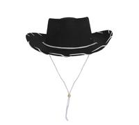 Black Cowboy Hat 52cm I Love Fancy Dress Black 6 Pack