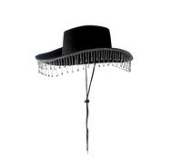 Black Cowboy Hat with Diamante Droplets