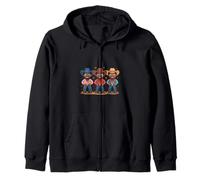 Black Cowboy Roots Strong and Free Design Zip Hoodie