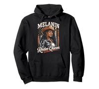 Black Cowgirl Sexy Texas American Flag Melanin Rodeo Queen Pullover Hoodie