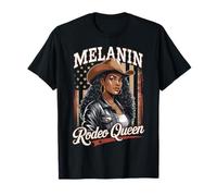 Black Cowgirl Sexy Texas American Flag Melanin Rodeo Queen T-Shirt