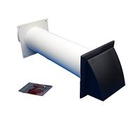 Black Cowl Tumble Dryer Vent kit - 100mm/4" round through wall with stainless steel external screws.