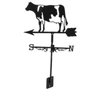 Black Cows Wind Weathervane, Stainless Steel Weathervane, Cows Weather Vane Measuring Tools, Animal Style Weather Vanes, Easy Use and Install
