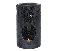 Grindstore Black Crackle Pillar Oil Burner 8x14.5cm