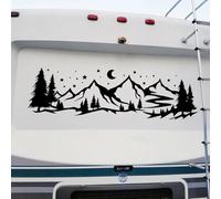 Black Creative Camping RV Moon Star Gable Sticker Exploration Travel Trailer Camper Off-Road Sticker Decal