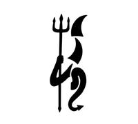 (black) Creative Car Stickers Alloy Demons Decal With Fork Auto Accessorries