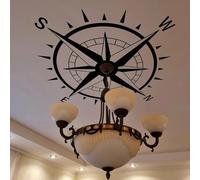 Black Creative Ceiling Compass Rose Wall Sticker Decorative Living Room Ocean Beach Vinyl Art Sticker