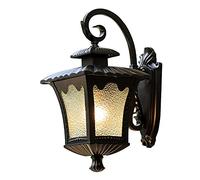 Black Creative Country Wall Lantern Wall-Mounted Lotus Leaf Shape Lamp Cover Wall Sconce Waterproof Glass Lampshade Porch Lights Entrance Road Villa Lighting