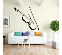 Black Creative Violin Wall Sticker Notes Melody Sound Vinyl Appliqué Mural Art Music Room Decor