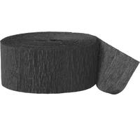 Black Crepe Paper Streamer (2 Meters) 1 Piece - Premium Quality Party Decoration for Celebrations and Events