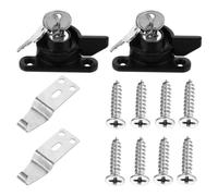 Black Crescent Lock 2 Pcs with Key Zinc Alloy for Sliding Windows