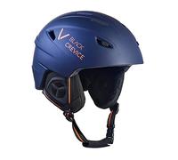 Black Crevice Adult Ski Helmet Stripes Matt Navy/Orange, L