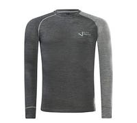 Black Crevice Men's Long-Sleeved Merino Wool Functional Shirt, Anthracite/Grey, XXL