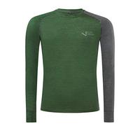 Black Crevice Men's Long-Sleeved Merino Wool Functional Shirt, Forest Green/Anthracite, XL