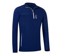 Black Crevice Men's Merino Ski Jumper Turtleneck, Navy, M