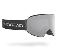 Black Crevice Ski Goggles with Cylindrical Lenses Black/Silver Mirror