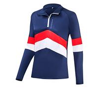 Black Crevice Women's Zip-Up Functional Shirt, Navy/Red, 44