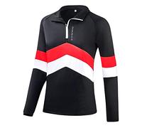 Black Crevice Women's Zipper Functional Shirt, Black/Red, 10