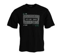 Black Crew Neck T-shirt With Love Always Print S