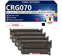 Black CRG070 Hight Capacity Toner Cartridge Replacement for Canon i-SENSYS LBP244 LBP241 MF463dw MF467d Printer, High-Definition Printing, 10200 Pages,Black-4 pack