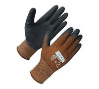 Black Crinkle Latex Work Gloves, Strong Grip, Breathable Cotton Spandex Liner, Abrasion Resistant, Ideal for Construction, DIY, Landscaping