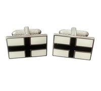 Black Cross Cufflinks - Onyx Art CK254A Mens Wedding Novelty Gift Cuff Links In Premier Life Packaging