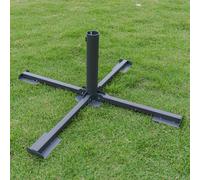 Black Cross Shape Portable Foldable Metal Parasol Base Patio Umbrella Stand