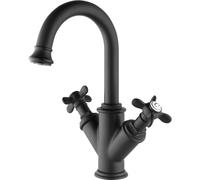 Black Crosshead Mono Basin Mixer Tap - Camden