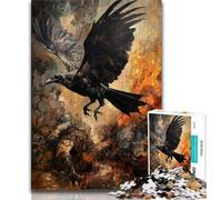 Black Crow 1000 Piece Jigsaw Puzzle for Adults And Teenagers,Educational Games Wall Decoration Unique Birthday And Xmas Gifts 38x26cm