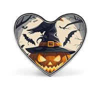 Black Crow Bird Lapel Pin Metal Brooch Badge Round Button Enamel Style Pinback for Hats Bags Clothing Gift