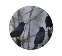 Black Crow Birds Button Pins 1 Pc, 2.4 Inch Round Button Badges Metal Personalized Picture Photo Pin Buttons Kit For Craft Supplies Christmas Diy Party Projects, 20 PCS, One Size