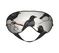 Black Crow Birds on a Branch Eye Mask, Sleep Mask for Men Women 100% Blackout, No Pressure On Eyes, Soft & Breathable