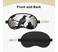 Black Crow Birds On A Branch Print Adults Washable Eye Mask for Sleeping Blocking Nap for Travel Camping Night Rest