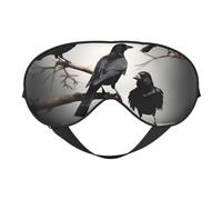 Black Crow Birds on a Branch Print Functionality Eye Mask Sleep Lightweight Travel Yoga Camping Outdoors Relaxation