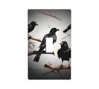 Black Crow Birds on a branch Print Light Switch Cover Plate,Toggle Wall Plate Cover,Standard Size 4.5 x 2.76 Inche