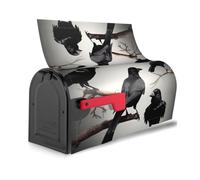 Black Crow Birds on a branch Print Reusable Waterproof Mailbox Cover Magnetic for Unique Easy toIdentify Mailboxes