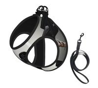 Black Crow Birds on a branch printing Dog Harness with Leash Set, Step-in Breathable Puppy Cat Dog Vest, No Pull Adjustable Puppy Harness