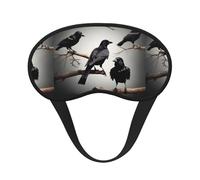 Black Crow Birds On A Branch Sleep Mask, Eye Mask, Light-Blackout Design Ultra Soft & Comfortable for Men, Women