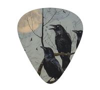 Black Crow Birds Printed Guitar Pick 12 Pieces Guitar Pick In A Box The Makes Sound Clear Ukulele Electric Acoustic Guitar Bass (0.46 0.71 0.96mm)