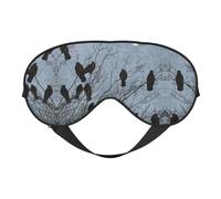 Black Crow Birds Sleep Eye Mask Smooth Soft Adjustable Shading Blindfold Eye Mask for Rest Travel