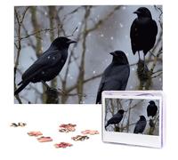 Black Crow Birds Wooden Puzzles 1000 Pieces Personalized Jigsaw Puzzle For Adults Interesting Custom Photo Puzzles Gift For Holiday Birthday Wedding Anniversay