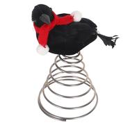 Black Crow Christmas Tree Topper Metal Spring Base Ornament