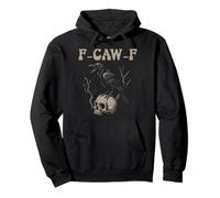 Black Crow F-Caw-F Full Moon Gothic Black Bird Adult Humor Pullover Hoodie